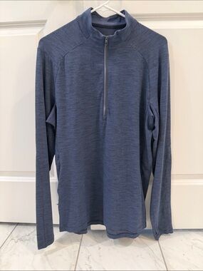 lululemon athletica Men's Quarter-Zip Long Sleeve Pullover - Heather Blue